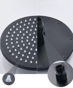 Čierny podomietkový sprchový set - RZ011