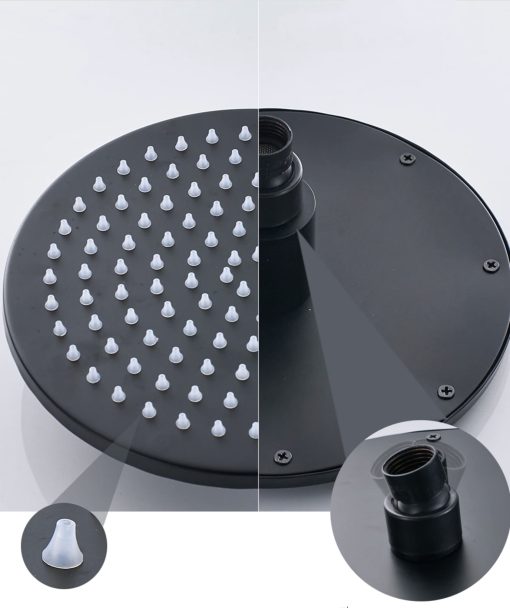 Čierny podomietkový sprchový set - RZ011