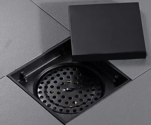 Čierny moderný kúpeľňový odtok – Q32 Black