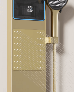 Zlatý sprchový set s displejom – Tilva