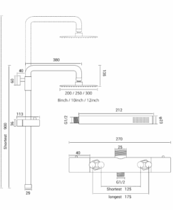 Termostatický dizajnový sprchový set - Auurela